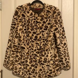 Velvet  Faux Leopard/Chetah fur coat -